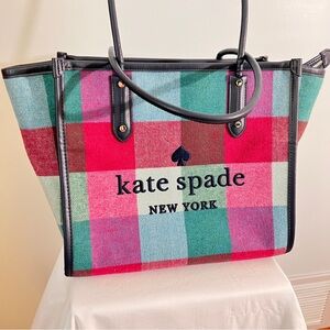 Kate Spade Multicolor Plaid Tote